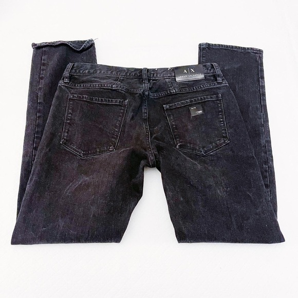 AX Armani Exchange Slim Black Denim Jeans J13 SZ32 - Picture 2 of 9